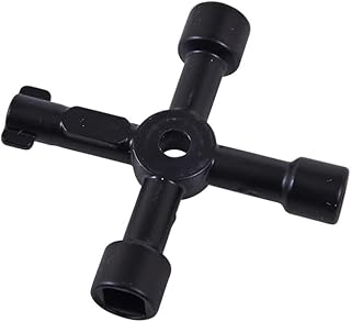 FOUR WAY UTILITY KEY FOR UTILITY BELT - Pack of 1 | Multitool Radiator Bleed Key For Electrical, Water, Gas Valve, Sink, Cabinet, Furniture, Room Storage | Steel Gas Meter Key | Triangle Box Key