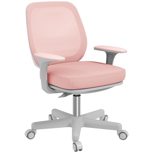 Vinsetto Fauteuil de Bureau, Chaise de Bureau Ergonomique en Maille avec Hauteur réglable, pivotante 360° et Dossier Moyen, pour Chambre, télétravail,...