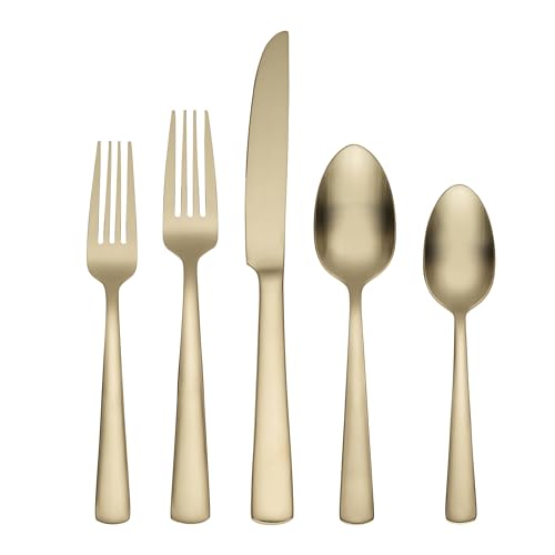 Oneida B1025020AL21 Aptitude Champagne Satin 20 Piece Flatware Set