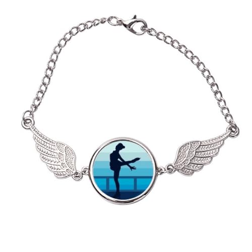 Bracelet ailes d'ange pour femme en métal fini les poignets nus taille M