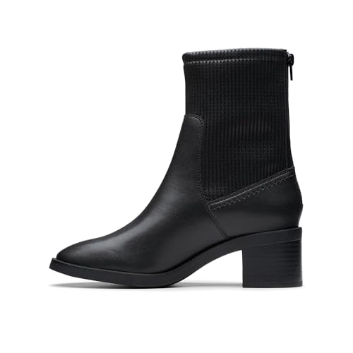 Clarks Women's Lileigh Holly Ankle Boot, Black Leather, 104