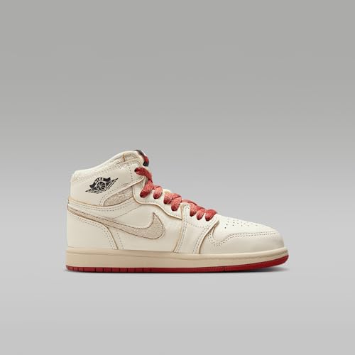 Jordan 1 Retro High OG Little Kids' Shoes (FD2597-100, Sail/Light Bone/Pale Ivory/Cinnabar)3