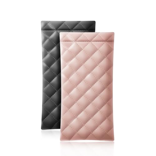 Image of ZACI Leather Eyeglass Cases Portable Sunglasses Cases Squeeze Top PU Glasses Pouch Travel Soft Trinket Organizer Bags
