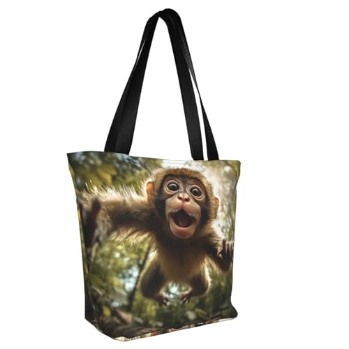 Monkey Print Comfortable Shoulder Bag Summer HandbagTravel Beach Work Daily Use Versatile Carry2