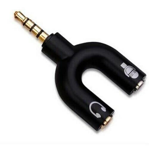 Mr. Gadget's Solutions3.5mm Stereo Audio Male to 2 Female Headphone/Mic U Splitter Cable