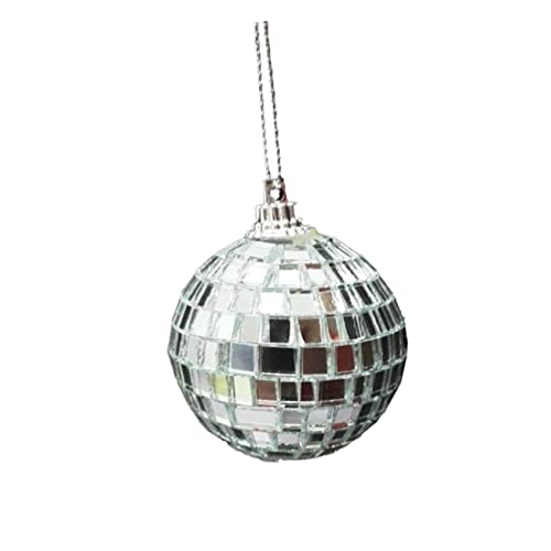 Levemolo - 3 unidades de bola espejada plateada para decoración de fiestas, bodas, Navidad y festivales de baile miniatura 5
