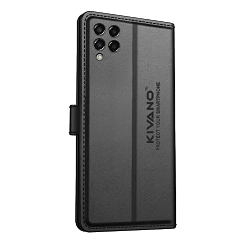 Image of KIVANO Samsung Galaxy M33 Flip Cover | Leather Finish | Inside Pockets & Inbuilt Stand | Shockproof Wallet Style Magnetic Closure Back Cover Case