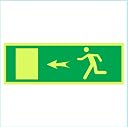 Emergency Exit Way Left Arrow Glow Sign Emergency fire Safety Radium Night Light illuminations PVC Waterproof Sign Sticker gallery image