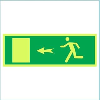 Emergency Exit Way Left Arrow Glow Sign Emergency fire Safety Radium Night Light illuminations PVC Waterproof Sign Sticker