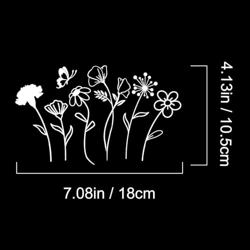 Image of 1Sheet Birth Month Flower Decal,Wildflower Decals,Boho Car Decal, Floral Vinyl Decal Gift for Plant Lovers /Gifts for Mom, Floral Car Decal, Mother's Day Gift |4.8 inch Wide(White)