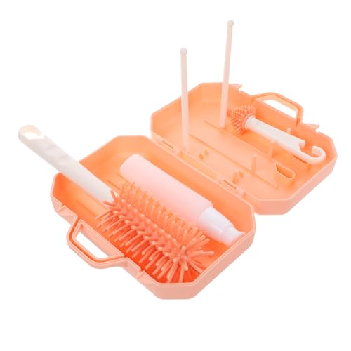 HEMOTON 1 Set Bottle Brush Set Bottle Brushes Bottles Cleaning Kit Clothes Drying Rack Water Bottle Cleaner Bottle Cleaning Brushes Pink Silicone