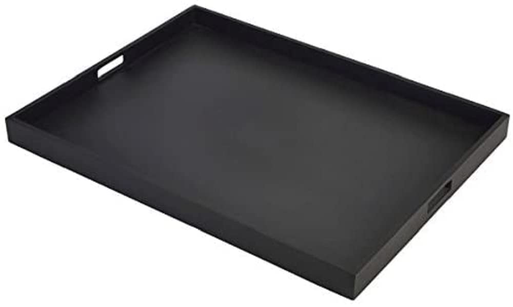 Solid Black Butlers Tray 64 x 48 x 4.5cm, Single