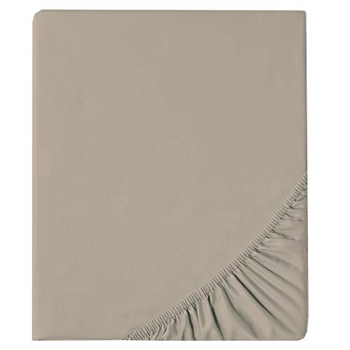 aqua-textil Luxury Bettwäsche zum Kombinieren 180 x 200 cm Spannbettlaken Silber Baumwolle Mako Satin Bettlaken