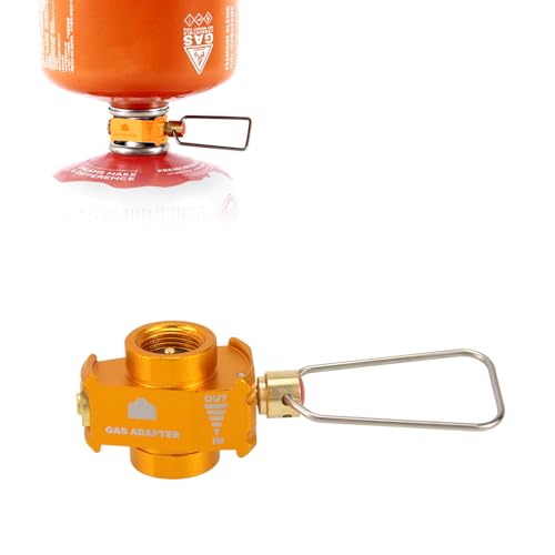 RULLINE Backpacking Fuel Transfer Device Gas Canister Refill Adapter Portable Outdoor Gas Saver Camping Canister Vent ValveGold