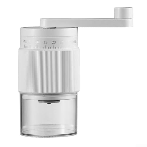 Molinillo de café de mano de material sostenible con diseño fácil de usar y múltiples ajustes (blanco)