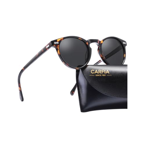 Image of CARFIA Polarised Womens Sunglasses Vintage UV400 Protection Acetate Frame