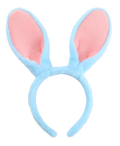 CHEU Easter bunny headband with rabbit ears costume (blue)