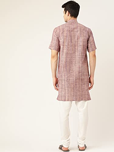 Image of Rajubhai Hargovindas Green Khadi Half Sleeve Kurta