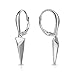 Sterling Silver Geometric Minimalist Triangle Leverback Dangle Drop Earrings for Women Mens