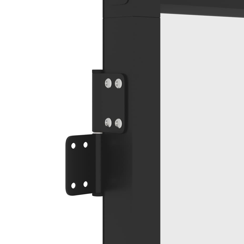 Homgoday Porta interna in vetro, set completo con maniglia, porta girevole, design moderno, porta da ufficio, per casa e ufficio, sottile, 93 x 201,5 cm, vetro temperato e alluminio, nero e opaco