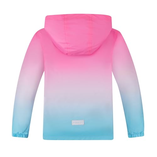 Image of MGEOY Girls Rain Jacket Lightweight Waterproof Hooded Cotton Lined Raincoat Windbreaker for Kids Size 4-12 Years