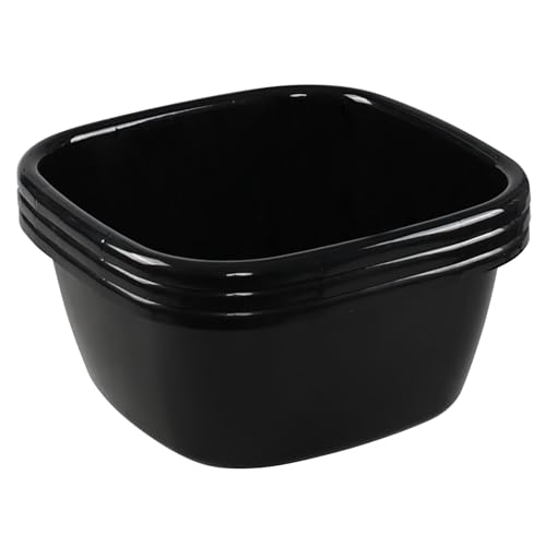 Loiycg 3-Pack 16 Quart Plastic Washing Basin Tub, Dish Pan Basin, Black