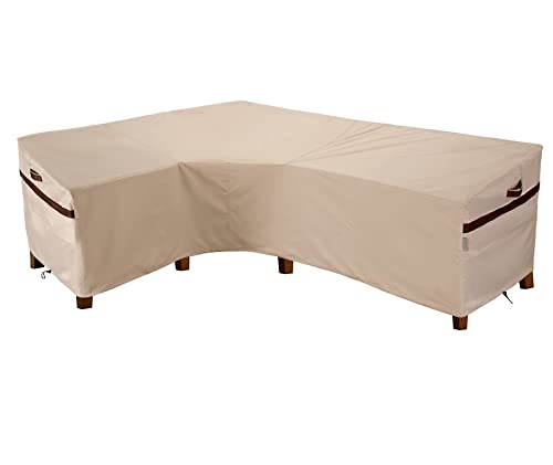PATIOASIS Outdoor L Shaped Sectional Sofa 85''L x 106''L x 34''D x 31''/26''H Cover Waterproof Patio Furniture Cover Sectional Couch Cover Left-Facing Windproof, Waterproof, UV-Resistant