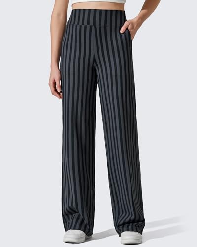Image of G4Free EverGoing Yoga Pants Women Wide Leg Pants with Pockets High Waist Stretch Dress Casual Sweatpants Petite /Regular /Tall