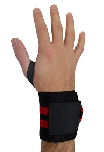 Kit Munhequeira + Faixa De Joelho + Strap Fita Vermelho