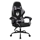T-THREE.Ergonomic high-back gaming, computer, office, study, swivel, and racing-style chair with adjustable lumbar and headrest support, 150kg weight capacity, ideal for home office(Gray)