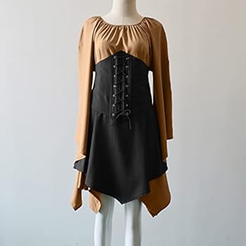 MaNMaNing Middeleeuwse gothic-jurk voor dames met antiek design en