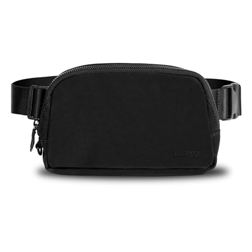 Anti-Theft Fanny Pack for Women &Men, Lightweight Secure Crossbody Waist Bag with Anti-Slip Adjustable Strap for Travel, Hiking, Running, Water-Resistant Belt Bag, Everyday Essentials Organizer Black