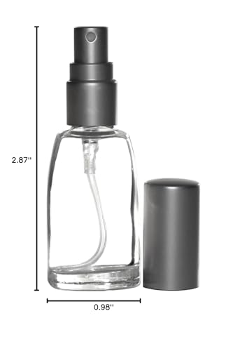 Riverrun Travel Perfume Atomizer, Glass Bottle, Matte Silver Sprayer 1/3 oz 10ml (Set of 3)3