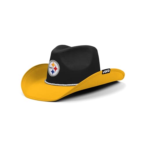 FOCO Pittsburgh Steelers NFL Logo Two Tone Cowboy Hat, Team Color