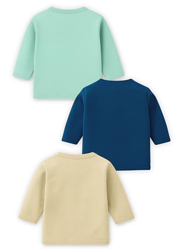 Image of Kidbee Baby Front-Open Cotton Jabla /Top, Full Sleeve, Unisex, Months, Pack of 3