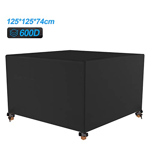 iTrunk Gartenmöbel Abdeckung, Abdeckplane Abdeckung für Gartenmöbel Gartentruhe, Schutzhülle Wasserdicht Lounge Abdeckung, Schwerlast 600d Oxford Schutzhülle für Gartentisch Sitzgruppe Rechteckig