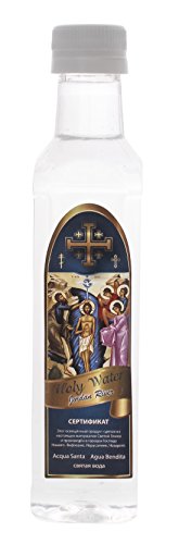Zuluf Jordan River Holy Water Holy Sepulchre Jerusalem | Blessed Holy Water Baptism of Our Lord from Jordan River for House Blessing, Protection, Healing Comes with Certificate from Israel HLG006