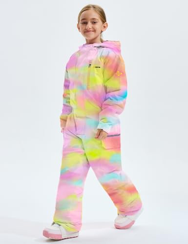 Image of GEMYSE Kids One Pieces Ski Suits Jumpsuits Boys Girls' Winter Outdoor Snowboarding Waterproof Snowsuits