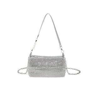 Damen Clutch Glitzer Tasche Strasssteine Clutches Abendtasche Handtasche Umhängetasche mit Abnehmbarer Kette für Party Hochzeit Bankett Feiertage