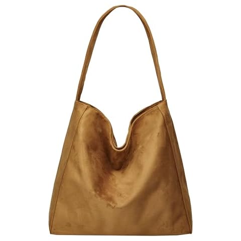 Retro Hobo Bags for Women Large Tote Bag for Women Suede Shoulder Bag Slouchy Bucket Bag Hobo Purse Travel Tote 2024 Cover