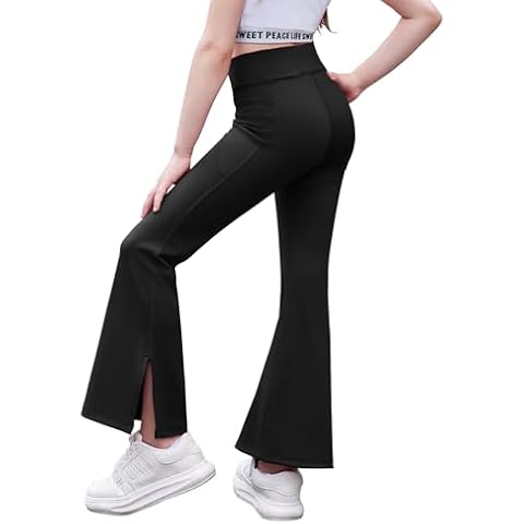 Arshiner Girls Flared Leggings with Slits Cover