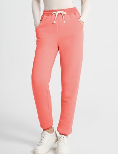 Flygo Women's Winter Warm Fleece Joggers Pants Sherpa Lined Athletic Active Sweatpants