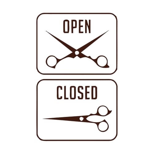 Wandtattoo Friseursalon Logo Schild Aufkleber Frisur Rasierter Mann Salon Haarschnitt Bart Gesicht Werkzeuge Salon Aufkleber-S-36x57cm-Coffee