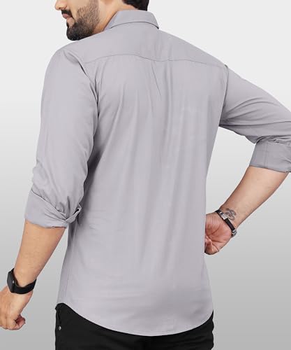 Image of Men's Cotton Full Sleeve Shirt | Regular Fit Casual & Formal Wear with Patch Pocket