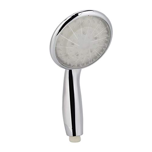 G1/2 Inch LED Handheld Showerhead with Seven Colors Change Bathroom Round Water Light Shower Bathroom Showerhead with Temperature Sensor No Batteries Needed