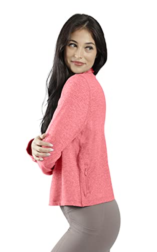Image of 90 Degree By Reflex Cropped Two Tone Heather Long Sleeve Quarter Zip Jacket