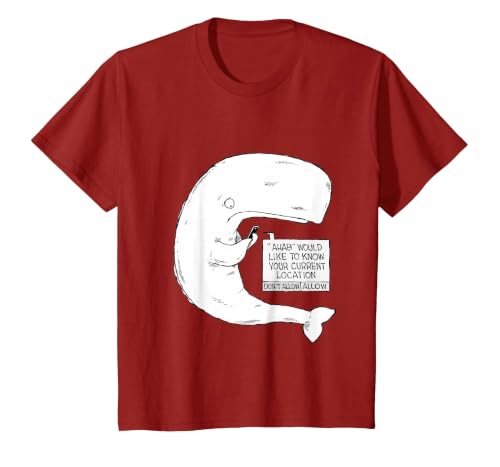 Speed Bump Funny Moby Dick Cartoon T-Shirt, Youth, Cranberry Red, 3T