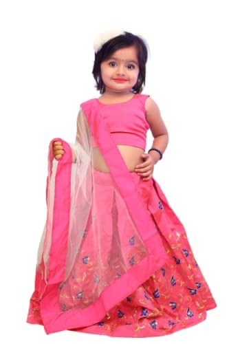 Image of Girl's Tafetta Silk Readymade Lehenga Choli