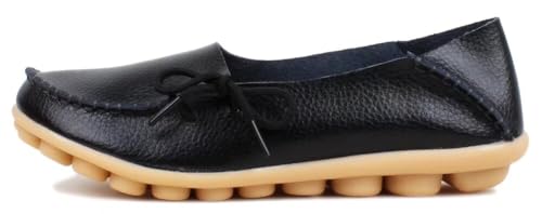Image of Women's Leather Slipper Loafers Flat Shoes Slip-Ons