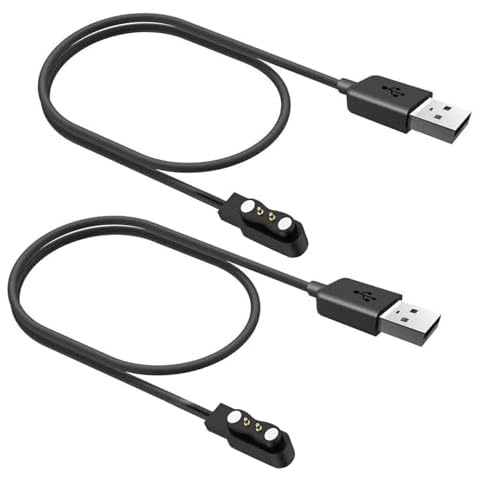 Smart Watch Charger Magnetic Compatible with WalkerFit Smart Watch, IWD19/IDW26/IDW16/IDW13/ID208BT/IDW17/IDW21/208BT, and Other Smartwatchs with 2.5-3mm/0.1-0.12in Charging Spot Distance, Black Cover